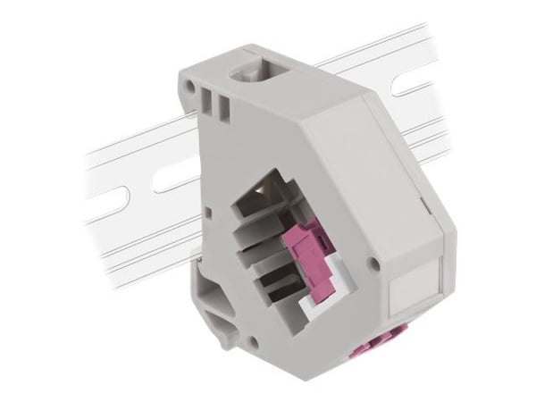Delock - DIN-skinnemonteringsadapter for keystone-jakk - LC Duplex - fiolett