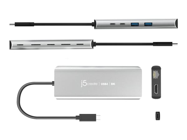 j5create JCD403 - Dockningsstation - USB4 / Thunderbolt 4 - HDMI - 1GbE, 2.5GbE