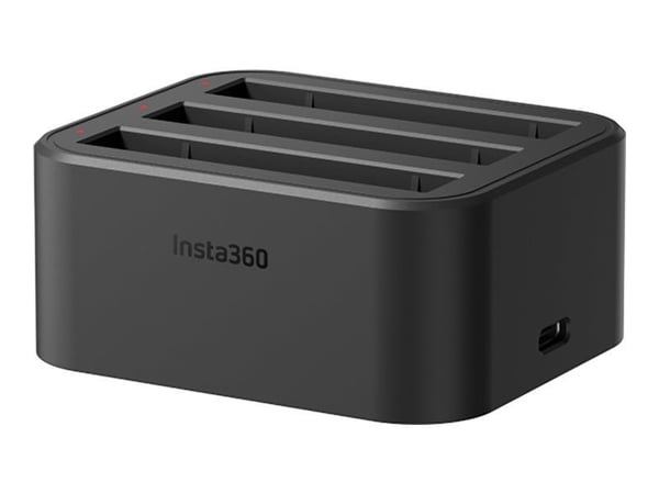 Insta360 - USB-batterilader - 3 x batterier lader - 3 A - 3 utgangskontakter (batterikobler) - for Insta360 X3