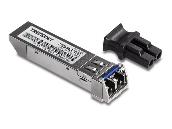 TRENDnet TEG-MGBS20 - SFP-sändar/mottagarmodul (mini-GBIC) - 1GbE - 1000Base-LX - LC enkelläge - upp till 20 km - 1310 nm - TAA-kompatibel