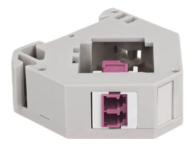 Delock - DIN-skinnemonteringsadapter for keystone-jakk - LC Duplex - fiolett