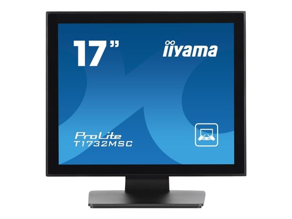 iiyama ProLite T1732MSC-B1S - LCD-skjerm - 17" - berøringsskjerm - 1280 x 1024 - TN - 250 cd/m² - 1000:1 - 5 ms - HDMI, VGA, DisplayPort - høyttale...
