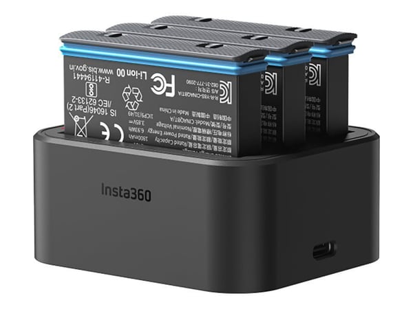 Insta360 - USB-batterilader - 3 x batterier lader - 3 A - 3 utgangskontakter (batterikobler) - for Insta360 X3