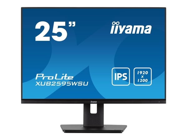 iiyama ProLite XUB2595WSU-B5 - LED-skjerm - 25" - 1920 x 1200 WUXGA - IPS - 300 cd/m² - 1000:1 - 4 ms - HDMI, VGA, DisplayPort - høyttalere - svart...