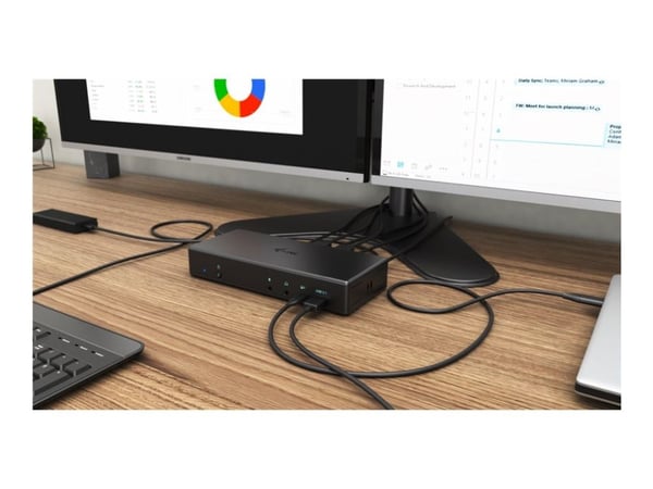 i-Tec USB-C Quattro Display Docking Station with Power Delivery - Dokkingstasjon - USB-C / Thunderbolt 3 - 2 x HDMI, 2 x DP - 1GbE - med i-Tec Univ...