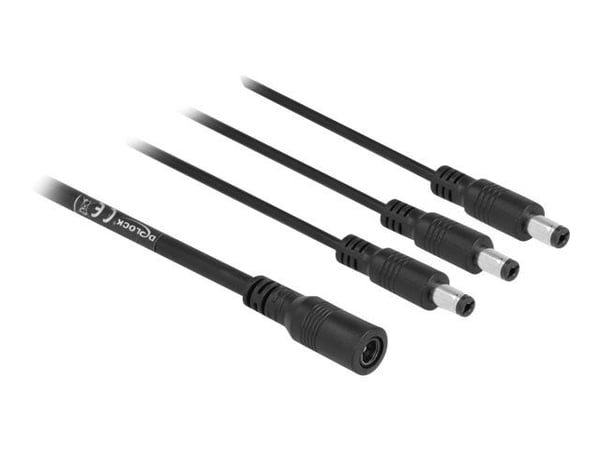 Delock - Strøm-splitter - DC jackstik 5,5 x 2,1 mm (hun) til DC jackstik 5,5 x 2,1 mm (han) - 24 V - 5 A - 50 cm - lajittelu