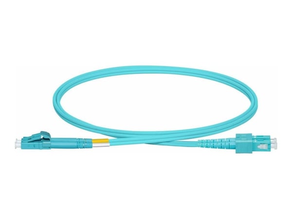 Lanview - Koblingskabel - LC/UPC-multimodus (hann) til SC/UPC-multimodus (hann) - 1 m - fiberoptisk - dupleks - 50 / 125 mikroner - OM3 - halogenfr...