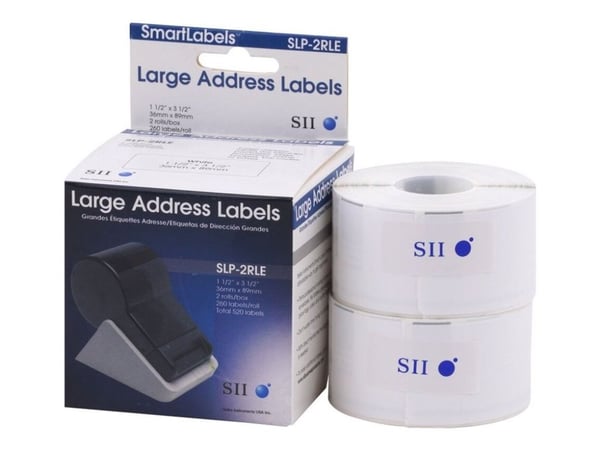 Seiko Instruments SLP-2RLE - Vit - 36 x 89 mm 520 stk (2 rulle/rullar x 260) adresslappar - för Smart Label Printer 220, 620, 650SE, Pro