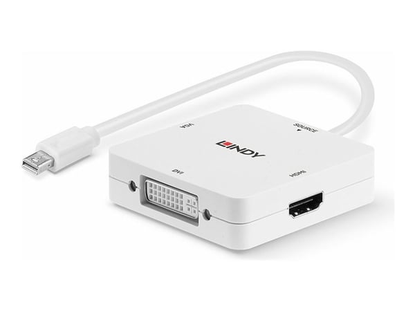 Lindy Mini DisplayPort 1.2 to HDMI, VGA & DVI-D Active Adapter Converter - Videokonverter - DisplayPort - DVI, HDMI, VGA