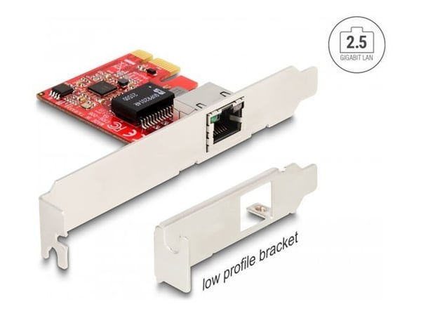 Delock - Nettverksadapter - PCI Express x1 lav profil - 10M/100M/1G/2,5 Gigabit Ethernet