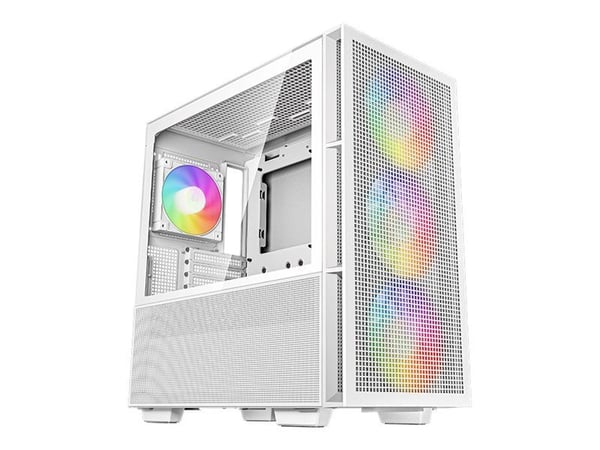 DeepCool CH560 WH - Tower - utvidet ATX (E-ATX) - sidepanel med vindu (herdet glass) - ingen strømforsyning (ATX / PS/2) - hvit - USB/lyd