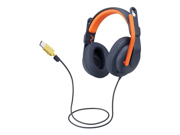 Logitech Zone Learn On-Ear Wired Headset for Learners, USB-A - Hodetelefoner med mikrofon - on-ear - erstatning - kablet - USB-C