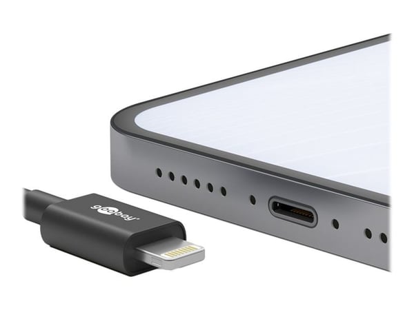 goobay - Lightning-kabel - USB-C hann til Lightning hann - 1 m - svart