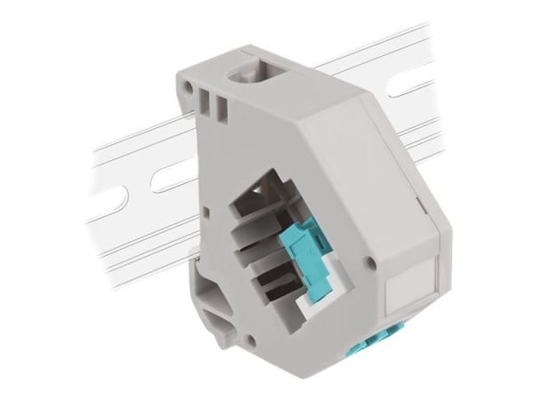 Delock - DIN-skinnemonteringsadapter for keystone-jakk - LC Duplex - akvamarin