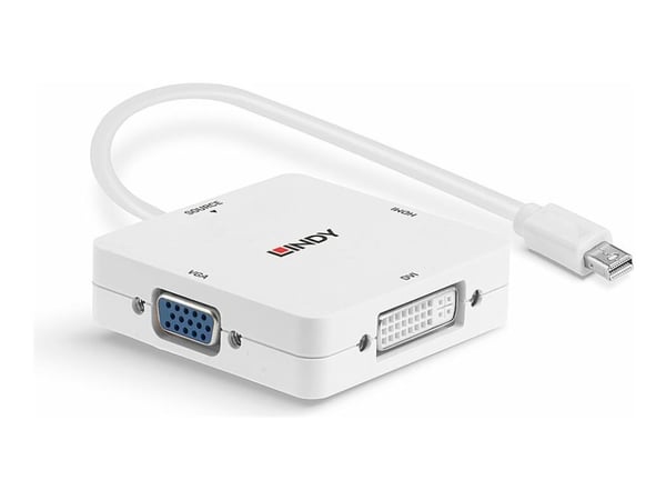 Lindy Mini DisplayPort 1.2 to HDMI, VGA & DVI-D Active Adapter Converter - Videokonverter - DisplayPort - DVI, HDMI, VGA