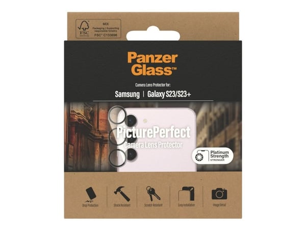 PanzerGlass ® PicturePerfect Camera Lens Protector Samsung Galaxy S23 | S23+, Samsung, Samsung - Galaxy S23, Samsung - Galaxy S23+, Asennus kuivana...