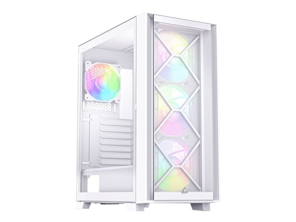 Montech AIR 1000 Premium - Mid tower - ATX - genomskinlig sidopanel (härdat glas) - ingen strömförsörjning (ATX) - vit