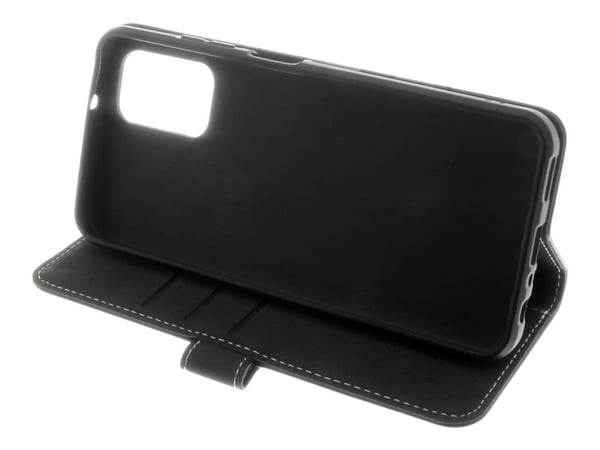 Insmat Exclusive - Lommebok for mobiltelefon - polyuretan, lær, bomull, termoplast-polyuretan (TPU), kartong+papir - svart - for Nokia G42 5G