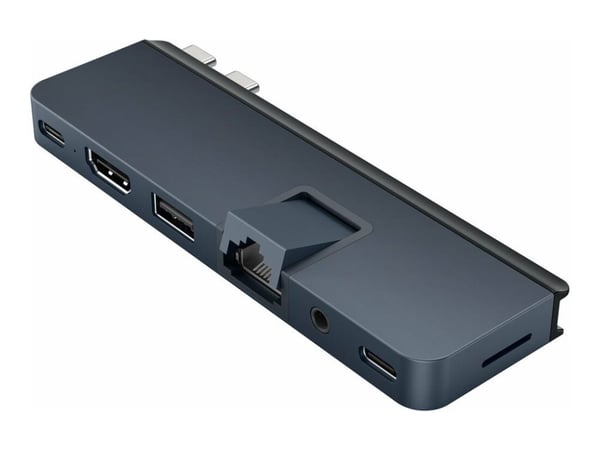 HyperDrive DUO PRO 7-in-2 - Dockningsstation - för laptop, bärbar dator, surfplatta - USB-C x 2 - HDMI - 1GbE