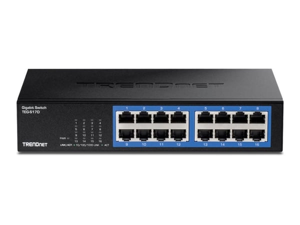 TRENDnet TEG S17D - Switch - 16 x 10/100/1000 - rackmonterbar - TAA-samsvar