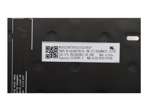 Sunrex - Erstatningstastatur for bærbar PC - med Trackpoint - bakbelysning - QWERTY - Islandsk - svart - for ThinkPad L14 Gen 3; P14s Gen 3; T14 Gen 3
