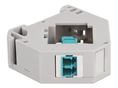 Delock - DIN-skinnemonteringsadapter for keystone-jakk - LC Duplex - akvamarin