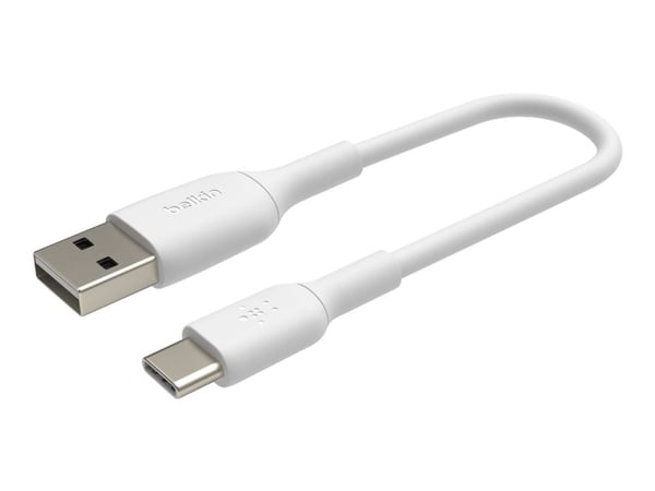Belkin CAB001BT0MWH, 0,15 m, USB A, USB C, Valkoinen