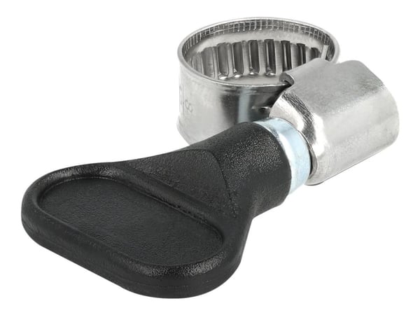 DeLOCK 19510, Butterfly clamp, Musta, Muovi, Ruostumaton teräs, Muovipussi, 8 mm, 1,2 cm