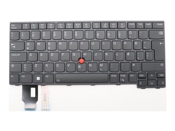 Sunrex - Erstatningstastatur for bærbar PC - med Trackpoint - bakbelysning - QWERTY - Islandsk - svart - for ThinkPad L14 Gen 3; P14s Gen 3; T14 Gen 3