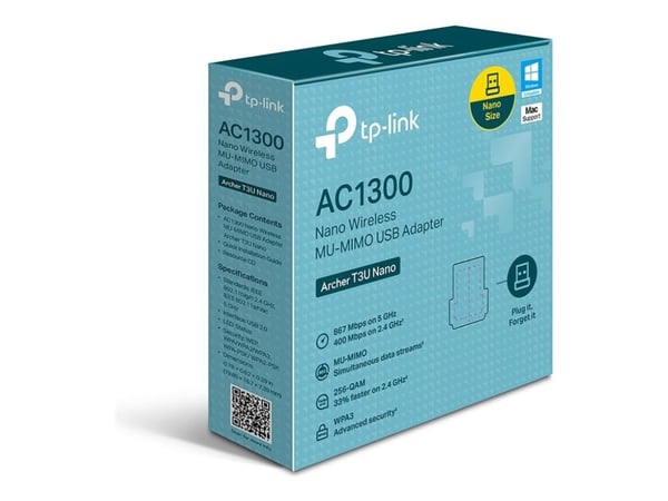 TP-Link Archer T3U Nano - Nettverksadapter - USB 2.0 - Wi-Fi 5