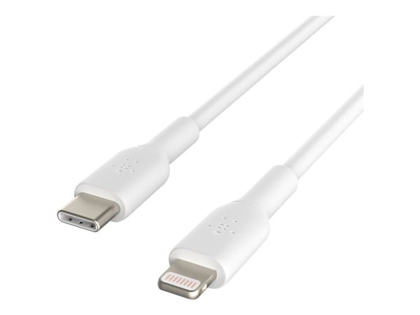 Belkin CAA003BT1MWH, 1 m, Lightning, USB C, Uros, Uros, Valkoinen