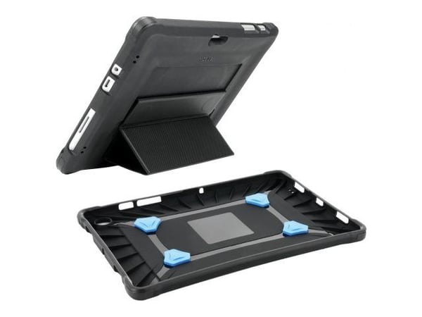 Mobilis PROTECH - Baksidedeksel for nettbrett - med stativ og håndstropp, forsterket - svart - for Apple 10.2-inch iPad Wi-Fi, Wi-Fi + Cellular (7....