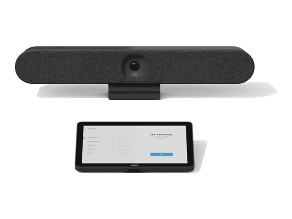 Logitech Tap IP Appliance Room Solutions Huddle + Small Rooms - Videokonferansesett (Logitech Tap IP, Logitech Rally Bar Huddle) - grafitt - power ...
