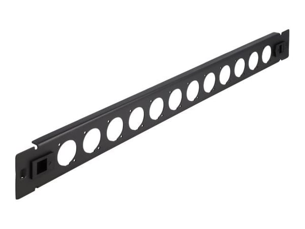 Delock - Pluggbord (blankt) - D-type - rackmonterbar - svart - 1U - 19" - 12 porter