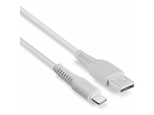 Lindy - Lightning-kabel - Lightning-hann til USB-hann - 50 cm - hvit - halogenfri