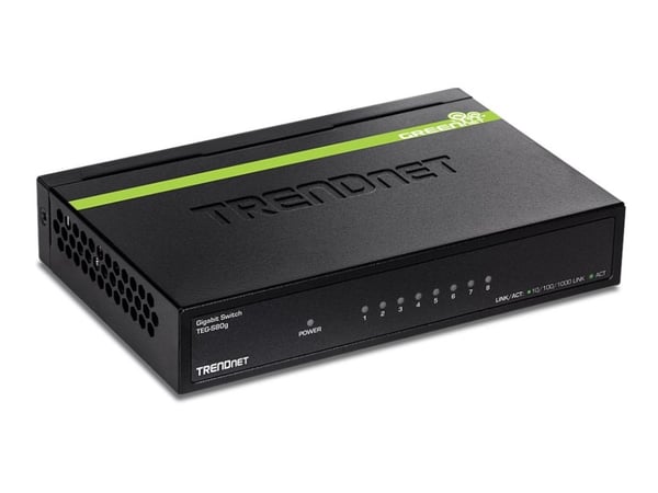 TRENDnet TEG S80G - Switch - 8 x 10/100/1000 - skrivbordsmodell - TAA-kompatibel