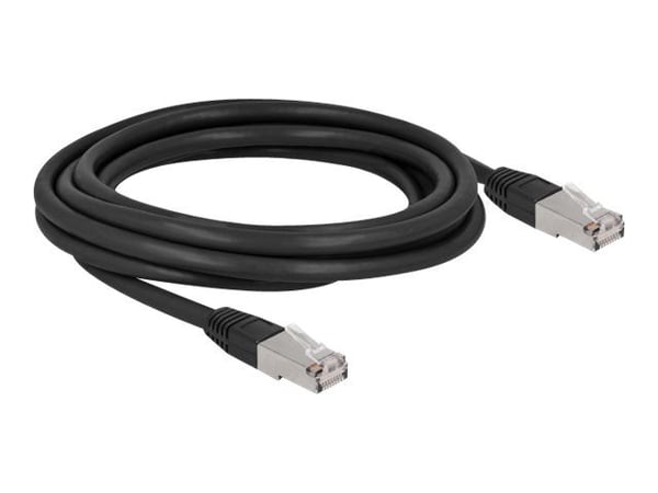 Delock - Koblingskabel - RJ-45 (hann) til RJ-45 (hann) - 3 m - 7 mm - S/FTP - CAT 6a - halogenfri, utendørs - svart