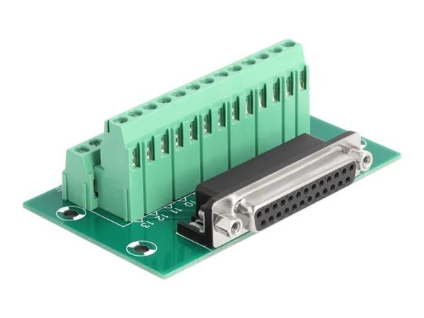 Delock - Seriell adapter - DB-25 (hann) til 26-pins terminalblokker