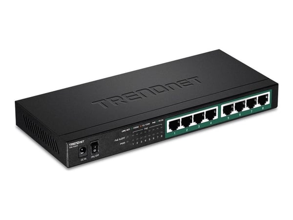TRENDnet TPE TG83 - Switch - 8 x 10/100/1000 (PoE+) - stasjonær, veggmonterbar - PoE+ (65 W) - TAA-samsvar