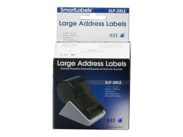 Seiko Instruments SLP-2RLE - Hvit - 36 x 89 mm 520 stk (2 rull(er) x 260) adresselapper - for Smart Label Printer 220, 620, 650SE, Pro