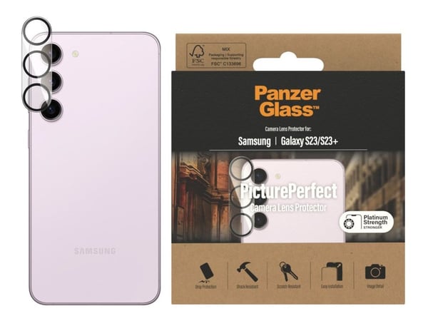 PanzerGlass ® PicturePerfect Camera Lens Protector Samsung Galaxy S23 | S23+, Samsung, Samsung - Galaxy S23, Samsung - Galaxy S23+, Asennus kuivana...