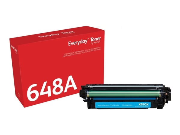 Everyday™ Syaani Toner by compatible with HP 648A (CE261A), Standard capacity, 11000 sivua, 11000 sivua, Syaani, 1 kpl