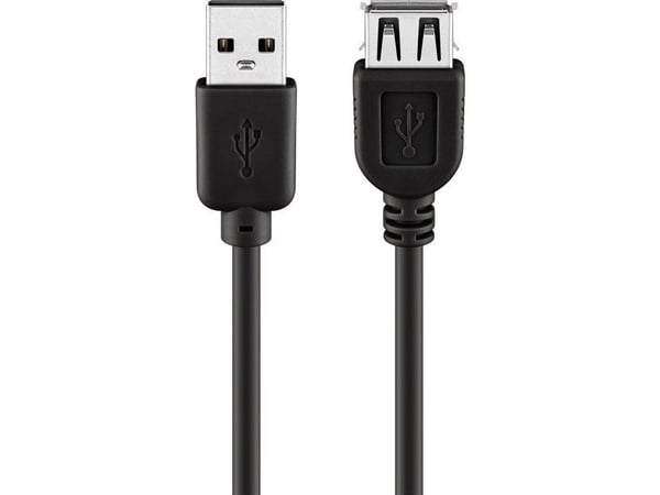 Goobay 68622, 0,3 m, USB A, USB A, USB 2.0, Hane/Hona, Svart