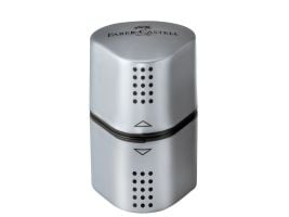 Faber-Castell 48253, Käsikäyttöinen kynäteroitin, Musta, Hopea, Terästä, Kupla, 1 kpl