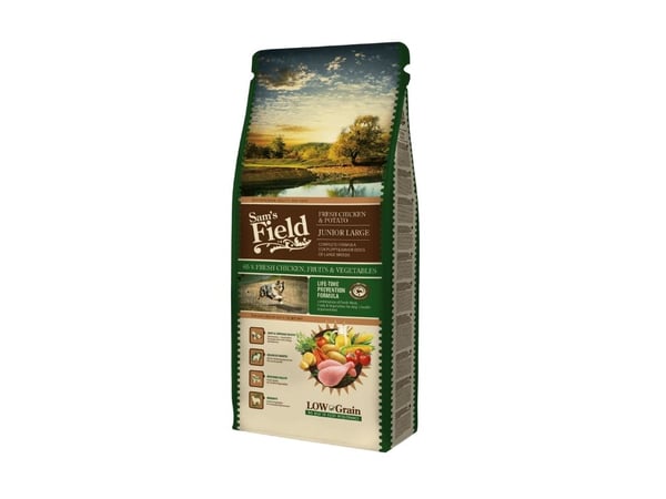 Sam's Field Junior Large kyckling & potatis torrfoder till hundar 13 kg