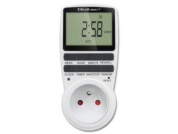 Qoltec elektroninen ajastin PC0628 | 3680W | 16A | LCD-näyttö
