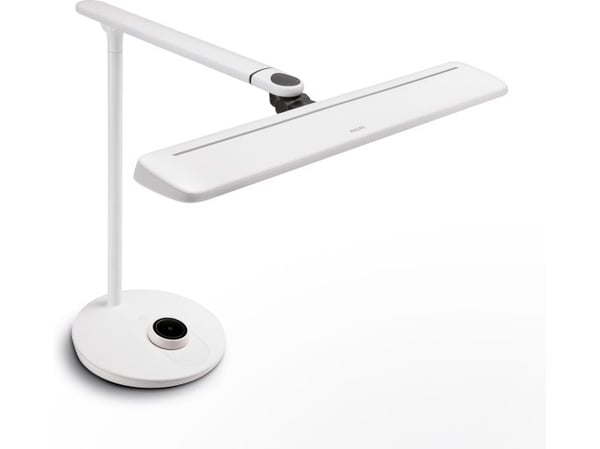 Philips Funksjonell VDT Mate-skrivebordslampe, Hvit, Metall, Soverom, Stue, Kontor, Tidsriktig, IP20, II
