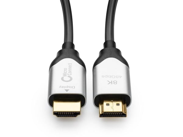 MicroConnect Premium - HDMI-kabel med Ethernet - HDMI hann til HDMI hann - 20 m - hybridkobber / fiberoptikk - svart - aktiv optisk hybridkabel, st...