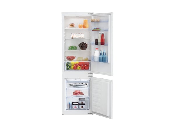 Beko BCHA275K4SN - Kjøleskap/fryser - bunnfryser - innebygd - bredde: 54 cm - dybde: 54.5 cm - høyde: 177.5 cm - 262 liter - Klasse E - hvit
