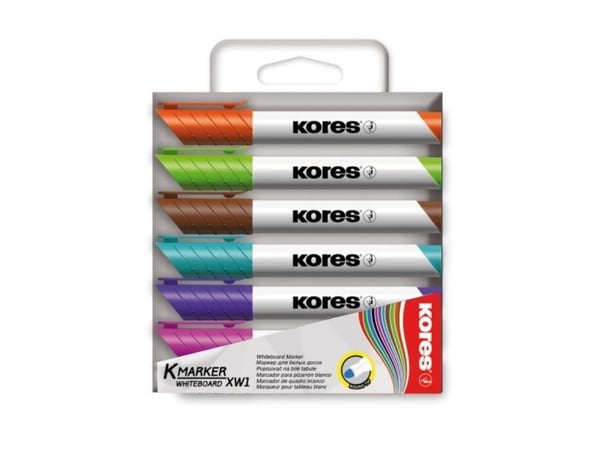 Kores M20802, 6 stykker, Blå, Brun, Lysegrønn, Oransje, Rosa, Fiolett, Projektil spiss, Flerfarget, Rund, 3 mm